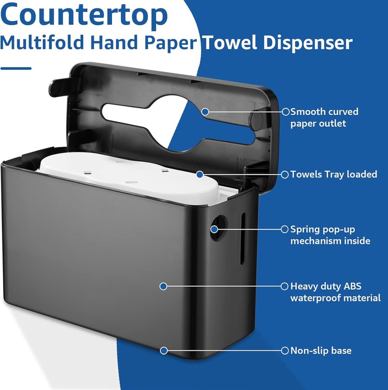 pollock Paper Towel Dispenser Countertop, Multifold Trifold Paper Towel Holder, Hand Towel Dispenser, Commercial Paper Towel Dispenser,Paper Towel Holder for Home Kitchen Restaurant - Image 5